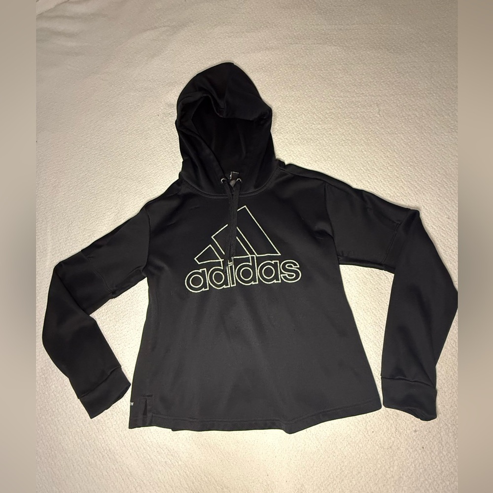 Adidas Black Stripe Life Badge of Sport Hoodie Women’s S